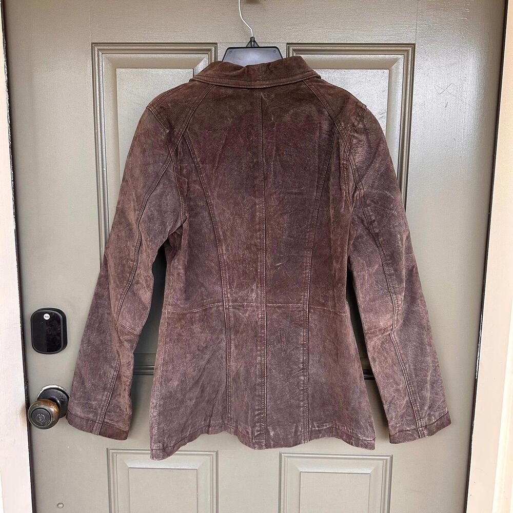 BB Dakota Vintage Brown Leather Full Zip‎ Jacket Medium - Picture 3 of 3